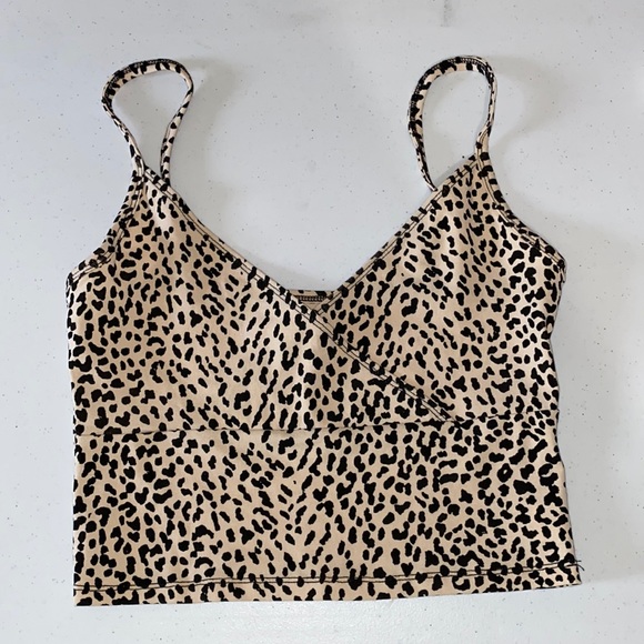 Leopard Cropped Top Cami - Picture 1 of 4
